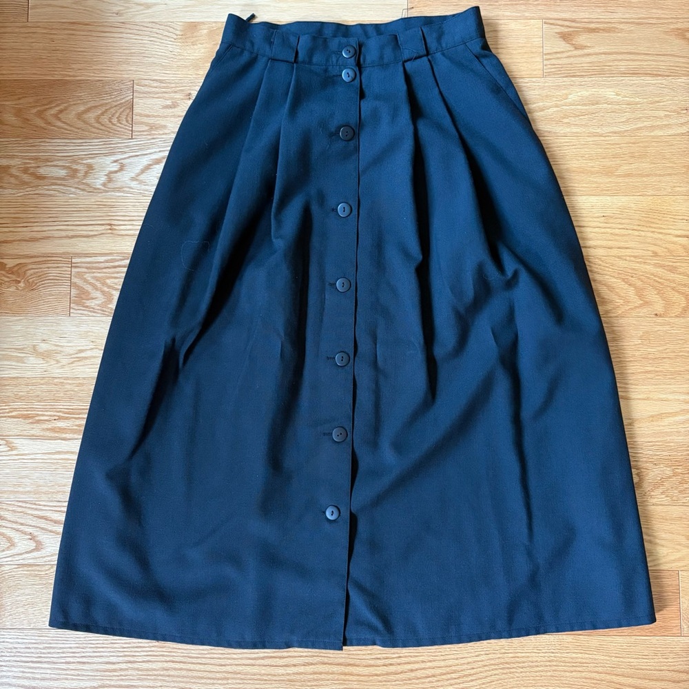 90’s Vintage 🫶🏻 Black Button-Down Skirt - Braemar by Jeremy Scott - W 11/12
